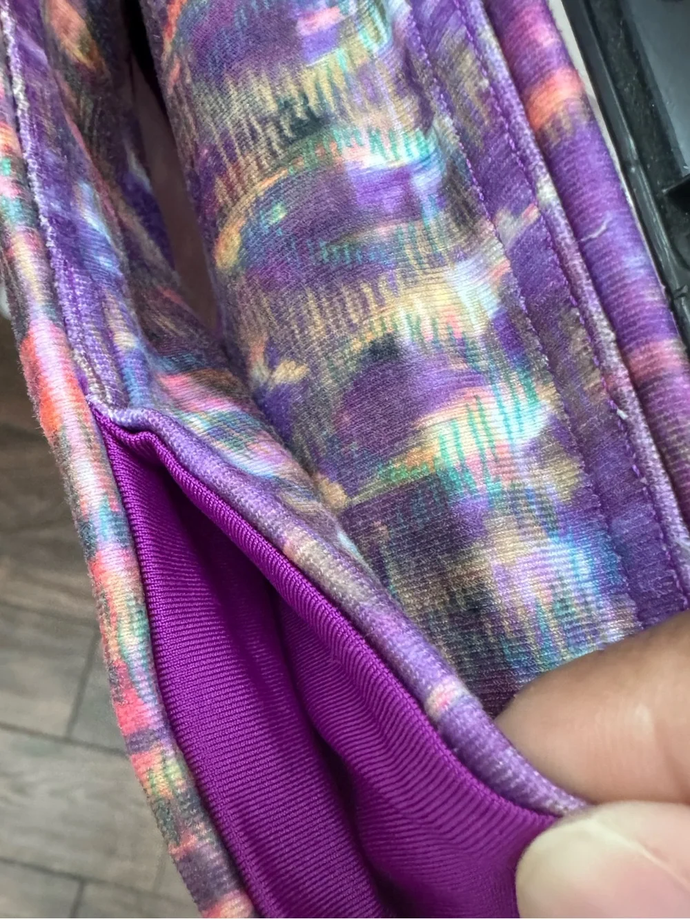 ALO Yoga Purple Multicolor Patterned Leggings